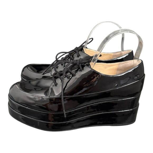 Jessica Simpson Women's Black Platform Shoes Patent Leather Oxfords Size 10M